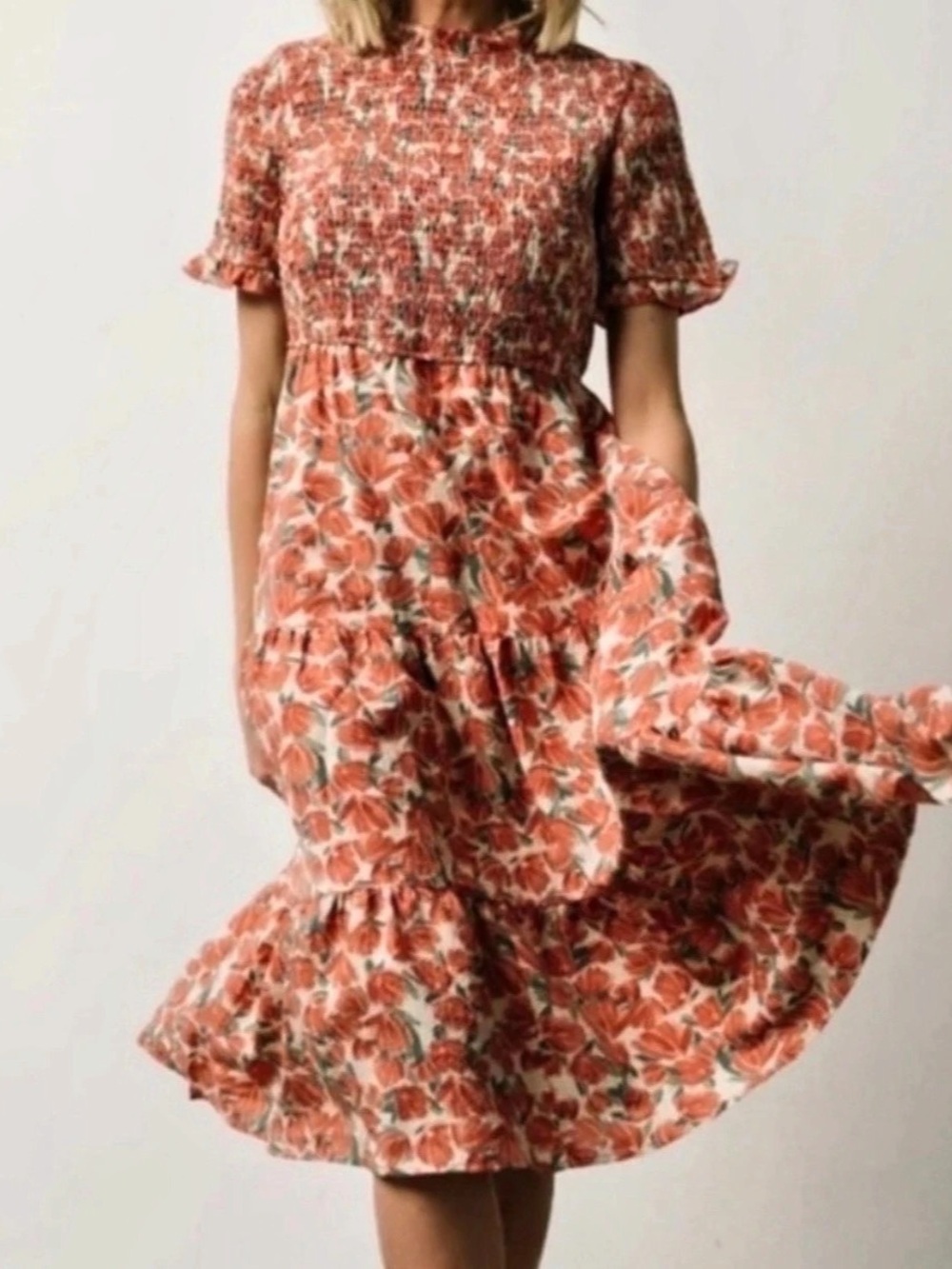 BALTICBORN  Floral Maxi Dress in Red & Green Size Large Like New